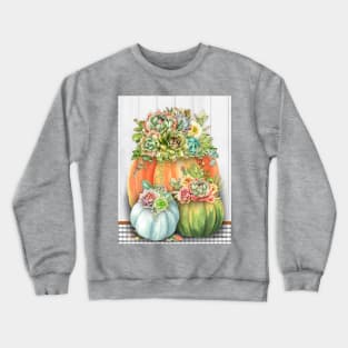 Pumpkins With Succulents A Crewneck Sweatshirt